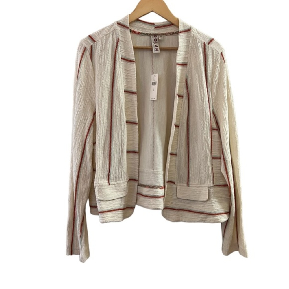 NWT Anthropologie DOLAN Cream Open Cotton Striped Textured Boho LightJacket